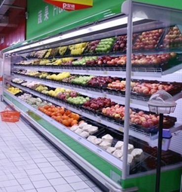 マルチデッキ の省エネの開いたスリラー、食料雑貨の果物と野菜の表示ショーケース