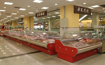 デリカテッセンのカウンターの表示松下電器産業の圧縮機、食糧食料雑貨のためのデリカテッセンの冷凍装置
