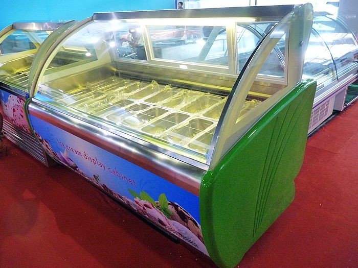 18 皿 R404a の店のための緑の商業アイス クリームの表示フリーザー